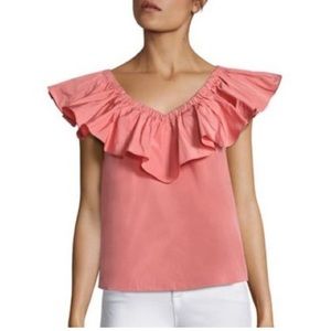 Rebecca Taylor Short-Sleeved Blue Blouse